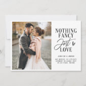 Nichts Extravagant nur Liebe Hochzeitsempfang Foto Einladung (Vorderseite)