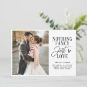 Nichts Extravagant nur Liebe Hochzeitsempfang Foto Einladung (Stehend Vorderseite)