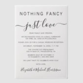 Nichts Extravagant nur Liebe Hochzeitsempfang Pergament Einladungen (Vorderseite)