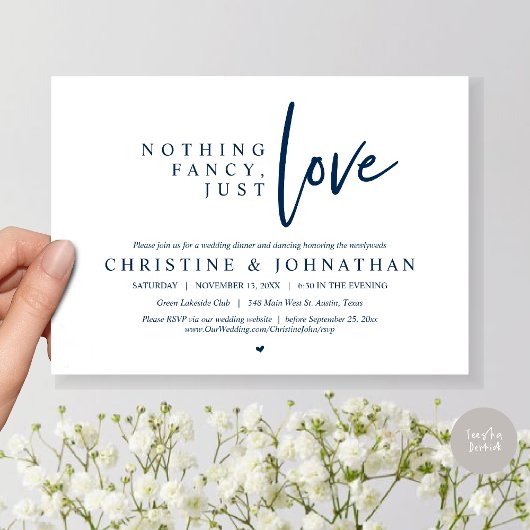 Nichts Extravagant, nur Liebe, Hochzeitsessen Einladung