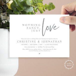 Nichts Extravagant, nur Liebe, Hochzeitsessen Einladung