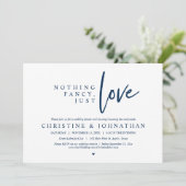 Nichts Extravagant, nur Liebe, Hochzeitsessen Einladung (Stehend Vorderseite)