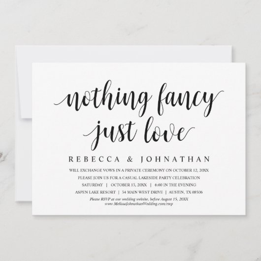 Nichts Extravagant nur Liebe, Hochzeitsessen Einladung (Vorderseite)