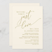 Nichts Extravagant, nur Liebe, Hochzeitsfeier Einladung (Vorne/Hinten)