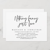 Nichts Extravagant, nur Liebe, Hochzeitsfeier Einladung (Vorne/Hinten)