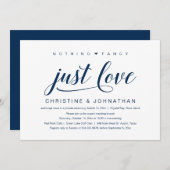 Nichts Extravagant, nur Liebe, Hochzeitsfeier Einladung (Vorne/Hinten)