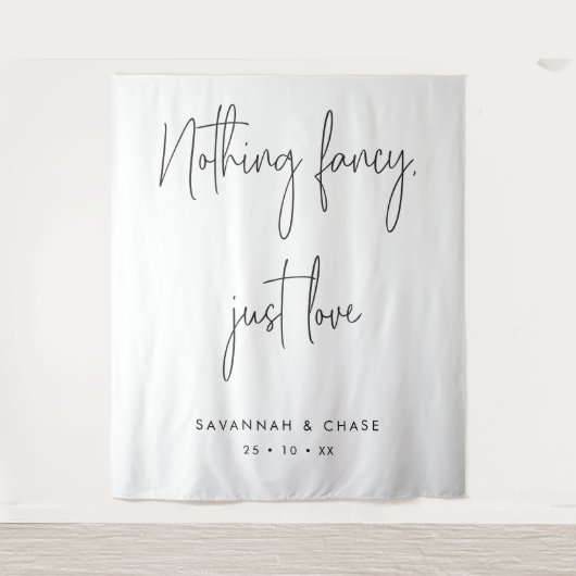 Nichts Extravagant nur Liebe Hochzeitsfeier Hinter Wandteppich (Vorderseite)
