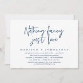 Nichts Extravagant, nur Liebe, Hochzeitsfeier Invi Einladung (Vorderseite)