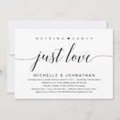 Nichts Extravagant, nur Liebe, Hochzeitsfeier Invi Einladung (Vorderseite)