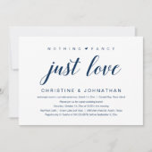 Nichts Extravagant, nur Liebe, Hochzeitsfeier, Mar Einladung (Vorderseite)