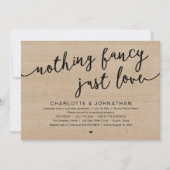 Nichts Extravagant, nur Liebe, Hochzeitsfeier Part Einladung (Vorderseite)