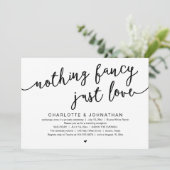 Nichts Extravagant, nur Liebe, Hochzeitsfeier Part Einladung (Stehend Vorderseite)