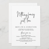 Nichts Extravagant, nur Liebe, Hochzeitsfeier Part Einladung (Vorne/Hinten)