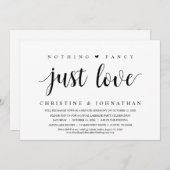 Nichts Extravagant, nur Liebe, Hochzeitsfeier Part Einladung (Vorne/Hinten)