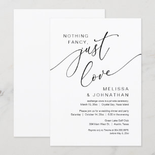 Nichts Extravagant, nur Liebe, Hochzeitsfeier Part Einladung