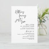 Nichts Extravagant, nur Liebe, Hochzeitsfeier Part Einladung (Stehend Vorderseite)