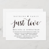 Nichts Extravagant, nur Liebe, Hochzeitsfeier Part Einladung (Vorne/Hinten)