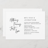 Nichts Extravagant, nur Liebe, Hochzeitsfeier Part Einladung (Vorne/Hinten)