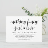 Nichts Extravagant, nur Liebe, Hochzeitsfeier Part Einladung (Stehend Vorderseite)