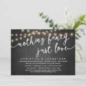 Nichts Extravagant, nur Liebe, Hochzeitsfeier Part Einladung (Stehend Vorderseite)