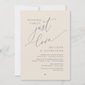 Nichts Extravagant, nur Liebe, Hochzeitsfeier Part Einladung (Vorderseite)