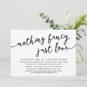 Nichts Extravagant, nur Liebe, Hochzeitsfeier Part Einladung (Stehend Vorderseite)