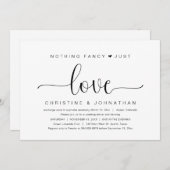 Nichts Extravagant nur Liebe, Hochzeitsfeier Party Einladung (Vorne/Hinten)