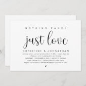 Nichts Extravagant nur Liebe, Hochzeitsfeier Party Einladung (Vorne/Hinten)