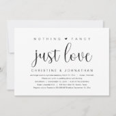 Nichts Extravagant nur Liebe, Hochzeitsfeier Party Einladung (Vorderseite)