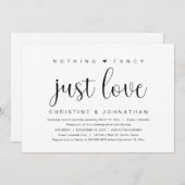 Nichts Extravagant nur Liebe, Hochzeitsfeier Party Einladung (Vorne/Hinten)