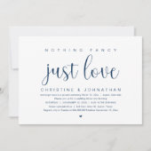 Nichts Extravagant nur Liebe, Hochzeitsfeier Party Einladung (Vorderseite)