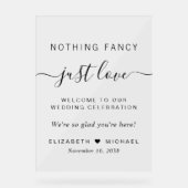Nichts Extravagant nur Liebe Hochzeitswillkommen Acrylschild (Vorderseite)
