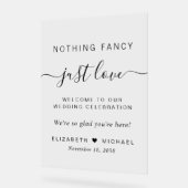 Nichts Extravagant nur Liebe Hochzeitswillkommen Acrylschild (Winkel)