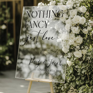 Nichts Extravagant nur Liebe Hochzeitswillkommen Acrylschild