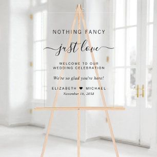 Nichts Extravagant nur Liebe Hochzeitswillkommen Acrylschild