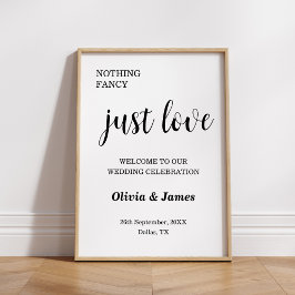 Nichts Extravagant nur Liebe Hochzeitswillkommen Poster