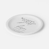 Nichts Extravagant, nur Liebe Hochzeitszeichen Pappteller (Schrägansicht)