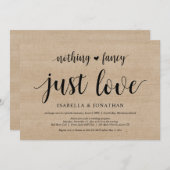 Nichts Extravagant, nur Liebe, Holz, Hochzeitsfeie Einladung (Vorne/Hinten)