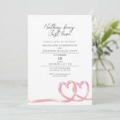 Nichts Extravagant nur Liebe hört Ribbon Hochzeit Einladung (Stehend Vorderseite)