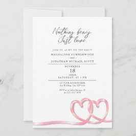 Nichts Extravagant nur Liebe hört Ribbon Hochzeit Einladung