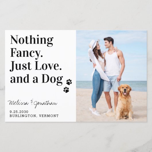 Nichts Extravagant, nur Liebe Hund Hochzeit speich (Vorderseite)