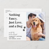 Nichts Extravagant nur Liebe Hund Save the Date Ankündigungspostkarte (Vorne/Hinten)