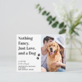 Nichts Extravagant nur Liebe Hund Save the Date Ankündigungspostkarte (Stehend Vorderseite)