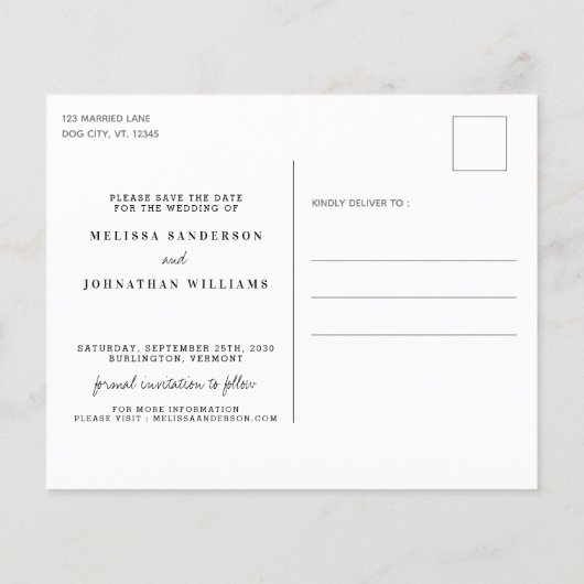 Nichts Extravagant nur Liebe Hund Save the Date Po (Rückseite)