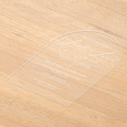 Nichts Extravagant nur Liebe intime Hochzeit Acryleinladungen (Ablage )