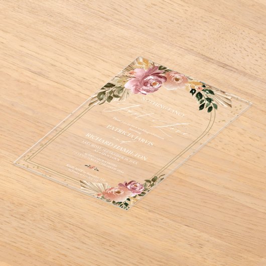 Nichts Extravagant nur Liebe intime Hochzeit Acryleinladungen (Ablage )