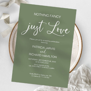 Nichts Extravagant nur Liebe intime Hochzeit Einladung