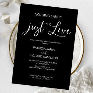 Nichts Extravagant nur Liebe intime Hochzeit Einladung