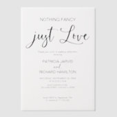 Nichts Extravagant nur Liebe intime Hochzeit Pergament Einladungen (Vorderseite)