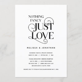 Nichts Extravagant, nur Liebe, klassisches Schwarz Einladung